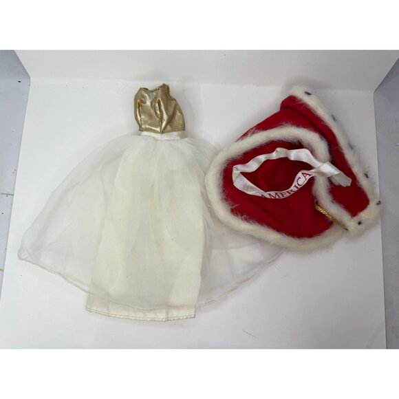 W/ SASH! Vintage 1972 Miss America Quick Curl Barbie #8697 Ball Gown & Cape - Picture 2 of 13